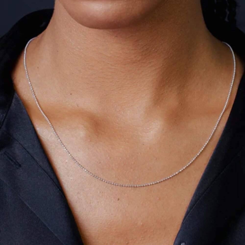 Silver 925 Diamond Cut Bead Chains 1.2mm